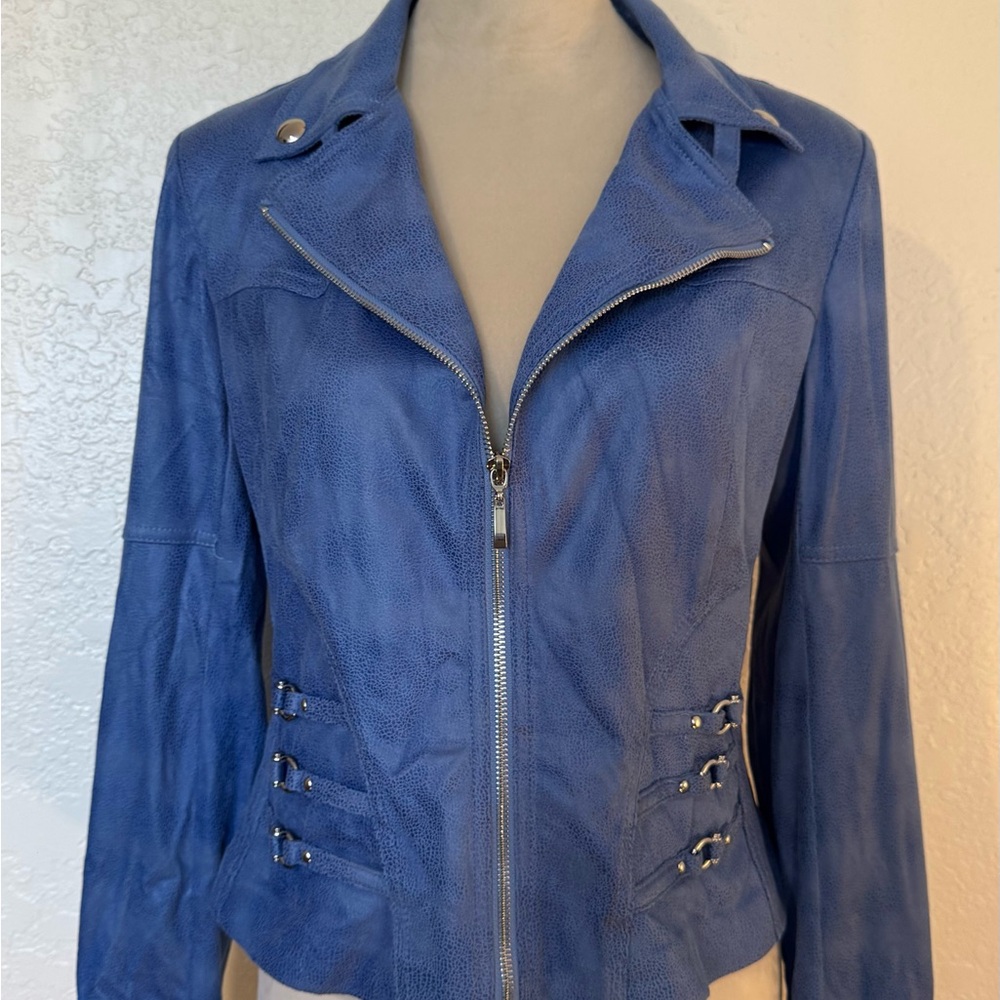 LG Women's Blue Leather Jacket